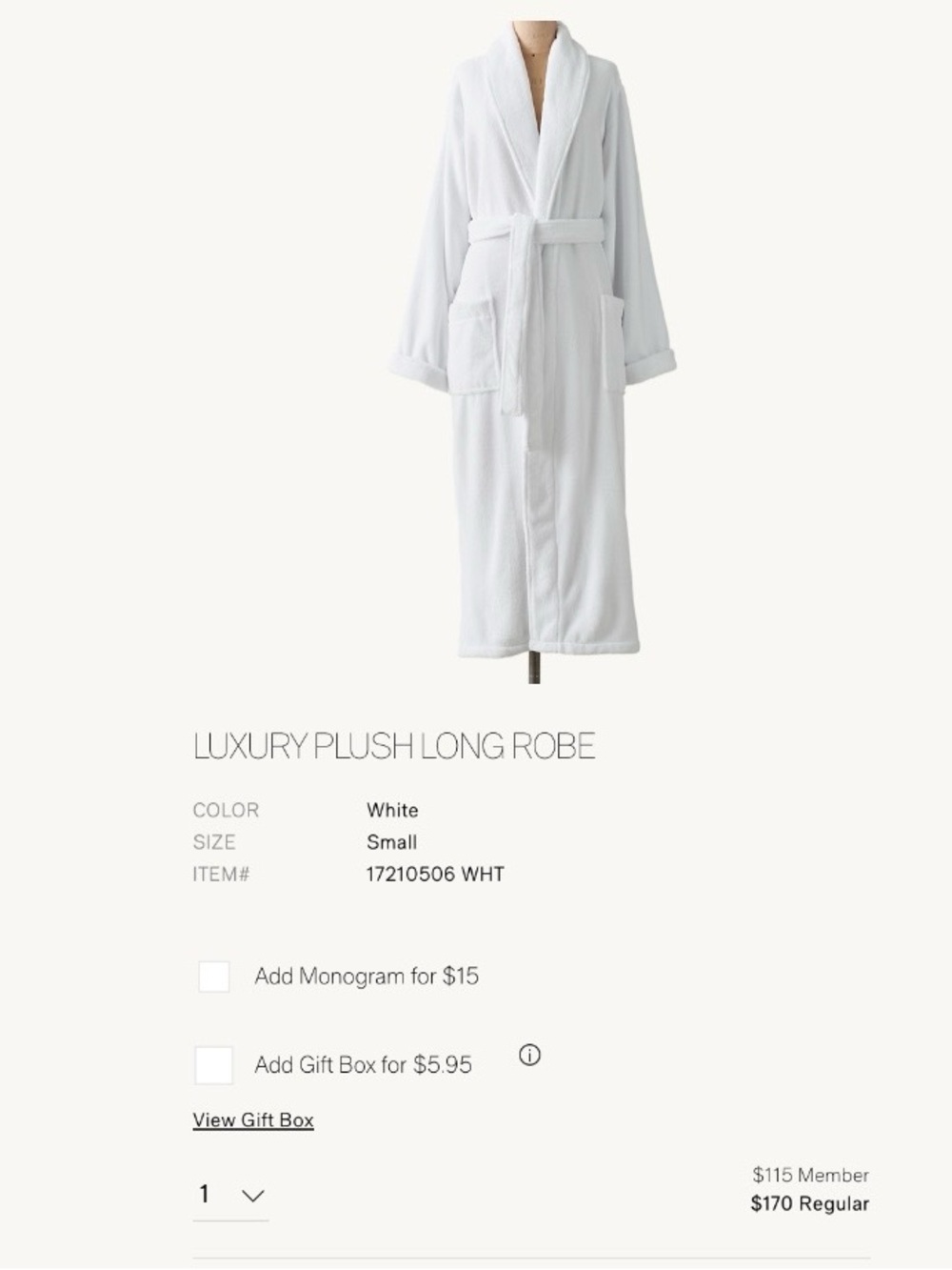 New Restoration Hardware Luxury Plush Long Robe Women’s XS White - Picture 4 of 11